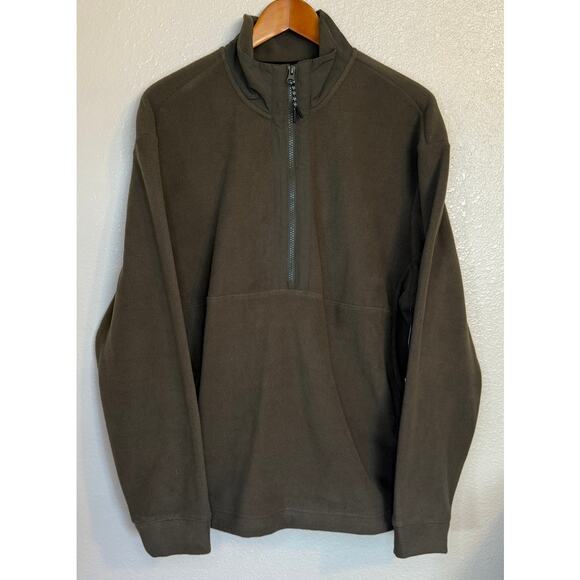 NWT‎ Old Navy Sweater Men Large Green Fleece 1/2 Zip Mock Neck Gorpcore Outdoor - Picture 1 of 8